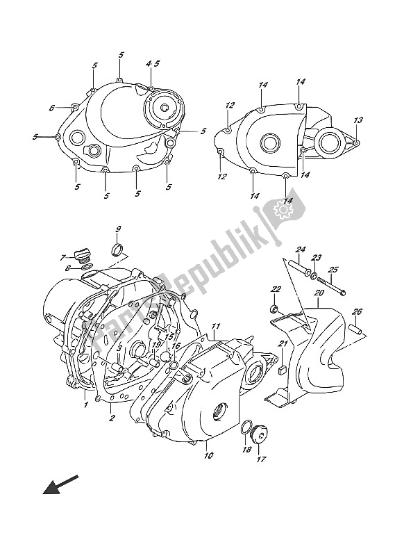 Todas las partes para Tapa Del Cárter de Suzuki RV 200 2016