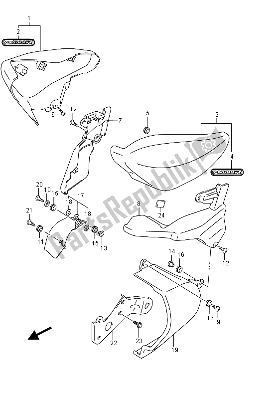 Todas las partes para Cubierta Lateral (vzr1800uf E19) de Suzuki VZR 1800 BZ M Intruder 2015