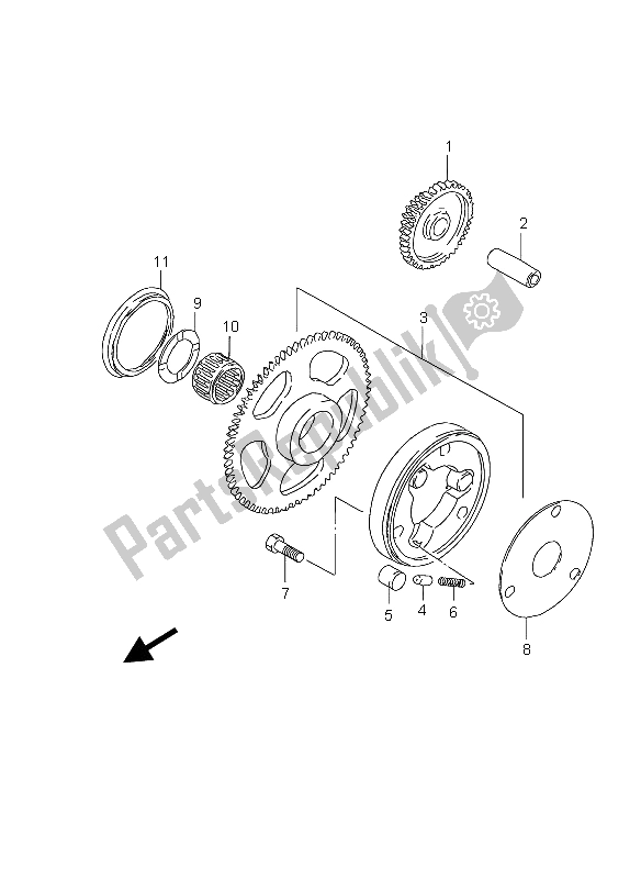 All parts for the Starter Clutch of the Suzuki GZ 250 Marauder 2004