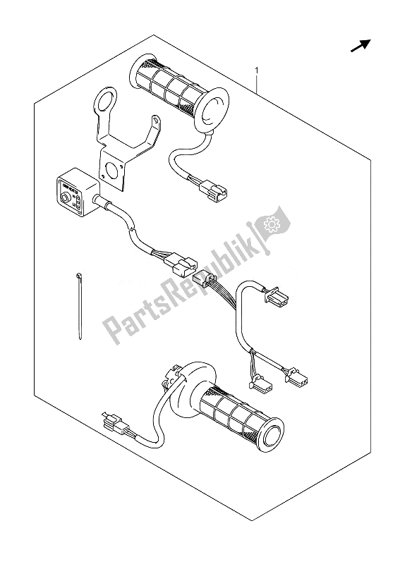 All parts for the Grip Heater Set (optional) (an650 E19) of the Suzuki AN 650Z Burgman Executive 2014