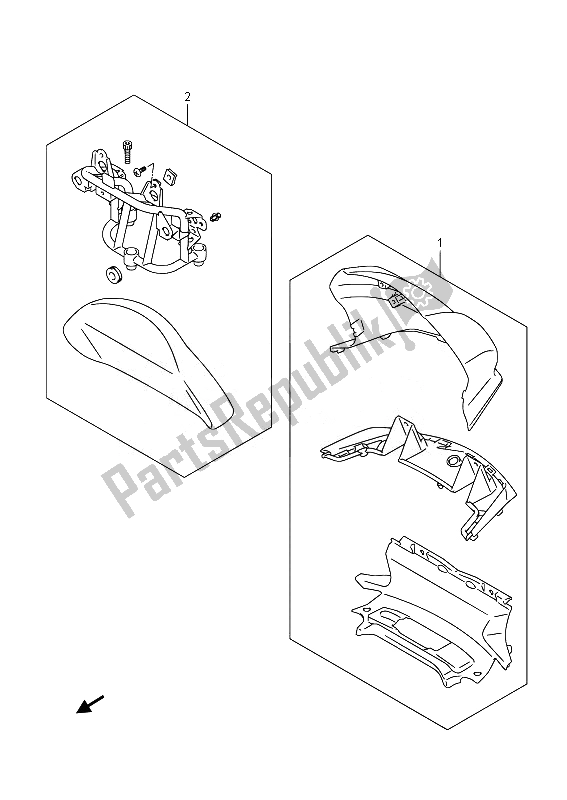 Alle onderdelen voor de Rugleuning Set Bijrijder (optioneel) (an650 E02) van de Suzuki AN 650Z Burgman Executive 2014