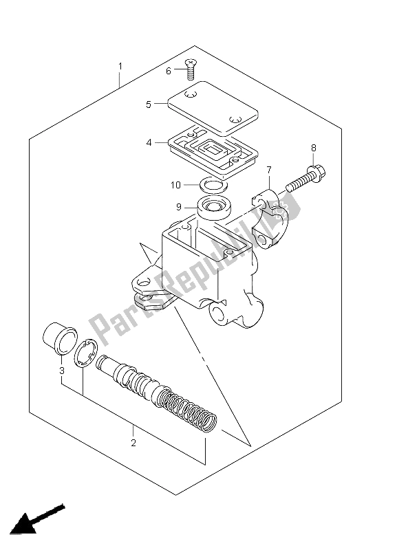 All parts for the Front Master Cylinder of the Suzuki LT F 250 Ozark 2012