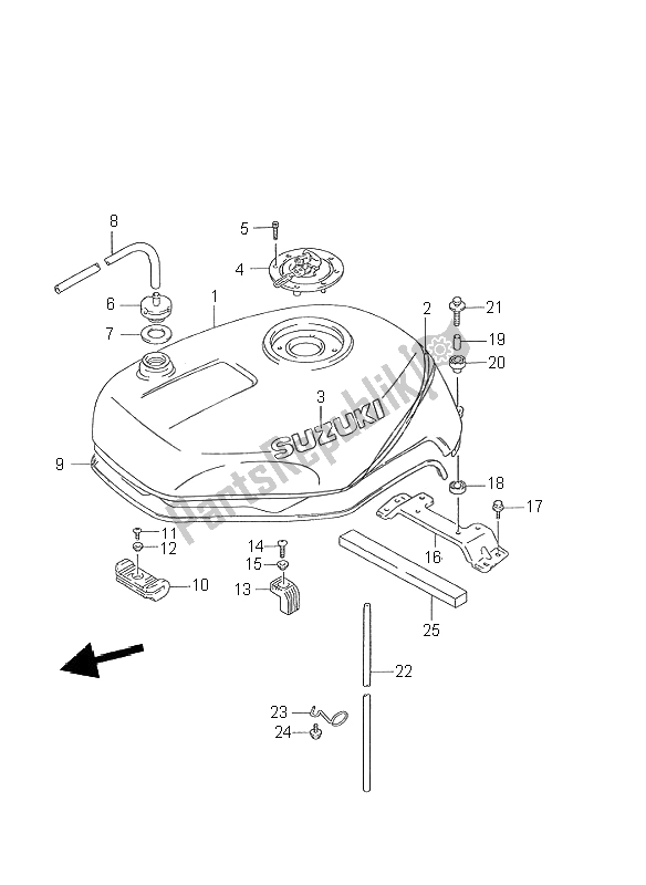 Todas las partes para Depósito De Combustible de Suzuki GSX R 750W 1995