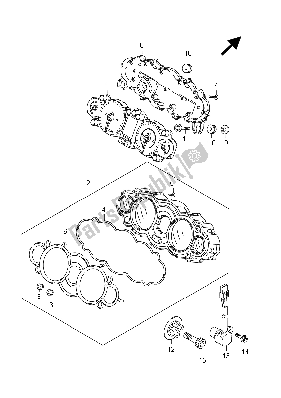 Tutte le parti per il Tachimetro (gsx1300r E24) del Suzuki GSX 1300R Hayabusa 2012