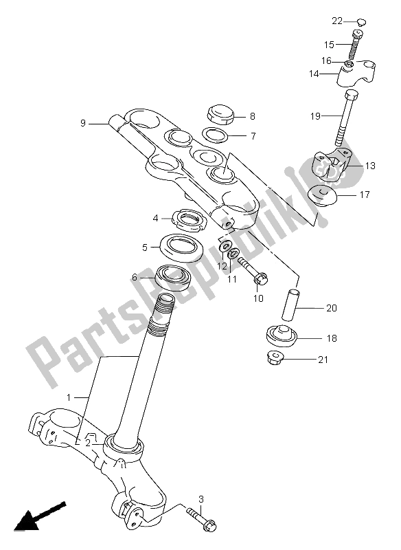 All parts for the Steering Stem (gsf1200sa) of the Suzuki GSF 1200 Nssa Bandit 1998