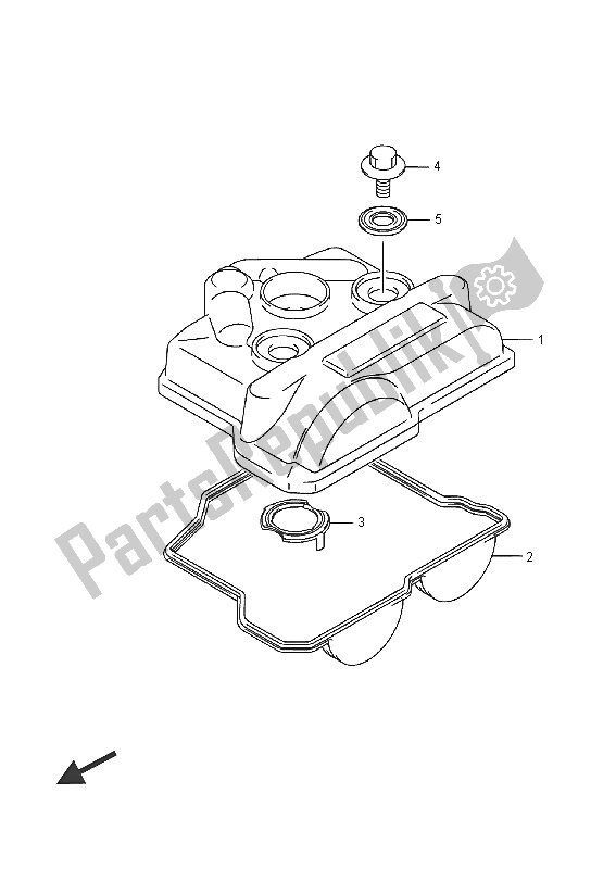 All parts for the Cylinder Head Cover of the Suzuki RM Z 250 2016