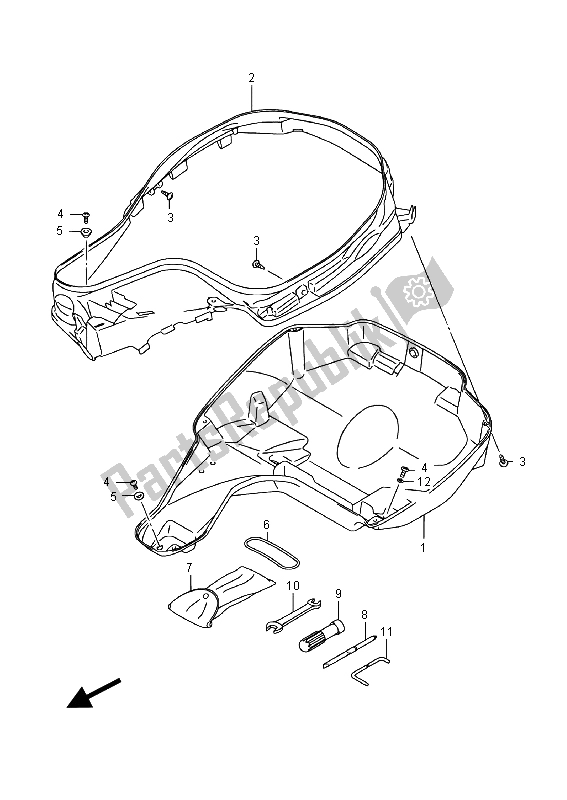 Todas las partes para Caja De Casco de Suzuki UH 200A Burgman 2015