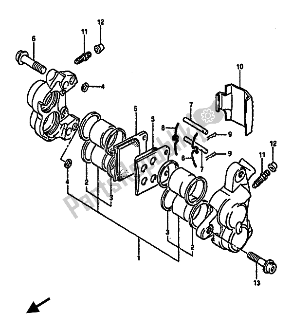 Toutes les pièces pour le étrier Avant du Suzuki GSX R 750 1985