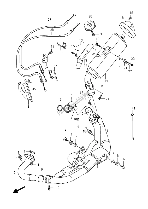 Tutte le parti per il Silenziatore del Suzuki DL 1000A V Strom 2015