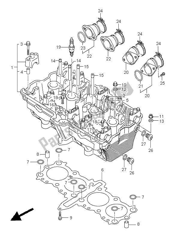 Tutte le parti per il Testata del Suzuki GSF 650 Nsnasa Bandit 2006