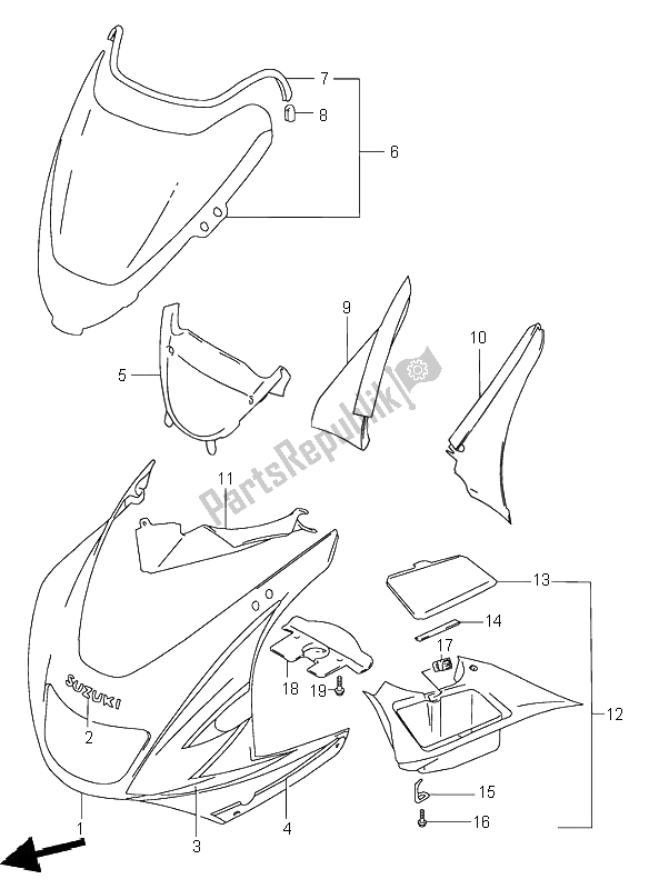 All parts for the Cowling Body (rf900rs2) of the Suzuki RF 900R 1995