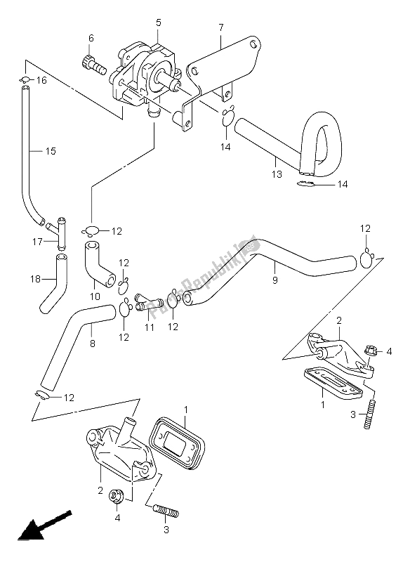 Tutte le parti per il 2a Aria del Suzuki VL 125 Intruder 2005