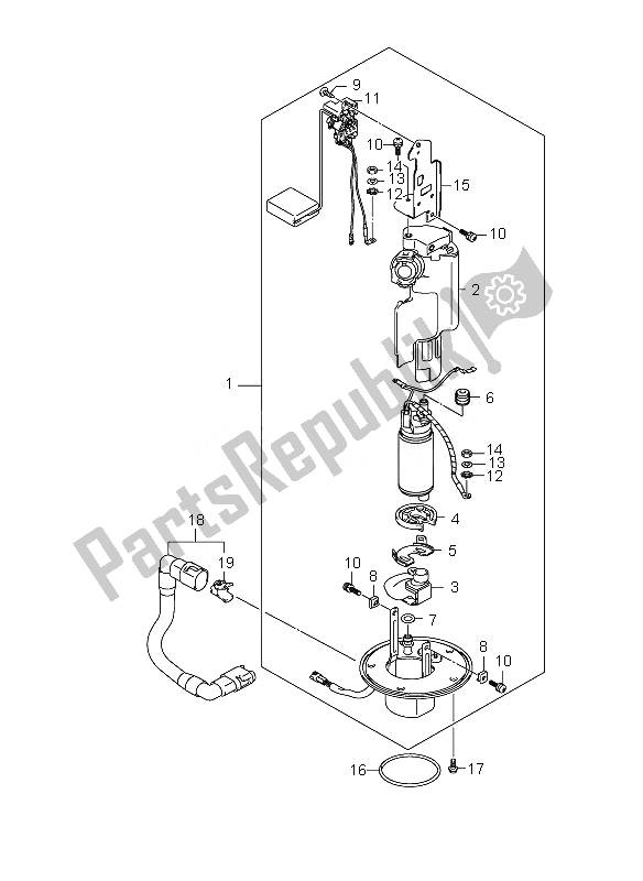 All parts for the Fuel Pump of the Suzuki GSX 1300R Hayabusa 2010