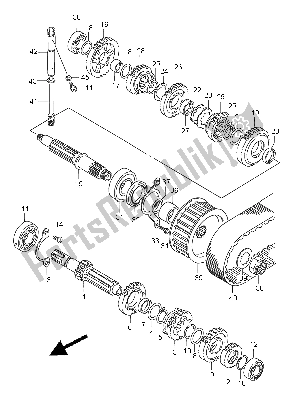 Alle onderdelen voor de Overdragen van de Suzuki LS 650 Savage 2000