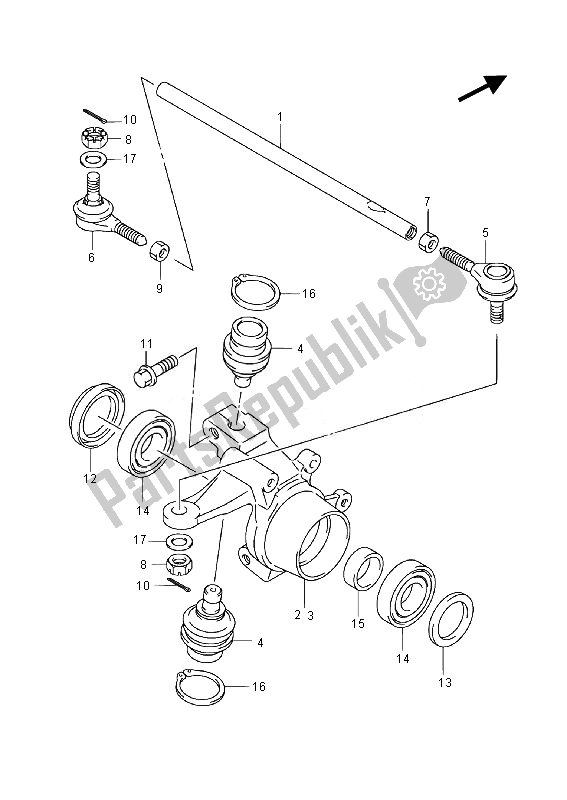 All parts for the Steering Knuckle (lt-a400fz) of the Suzuki LT A 400 FZ Kingquad ASI 4X4 2014