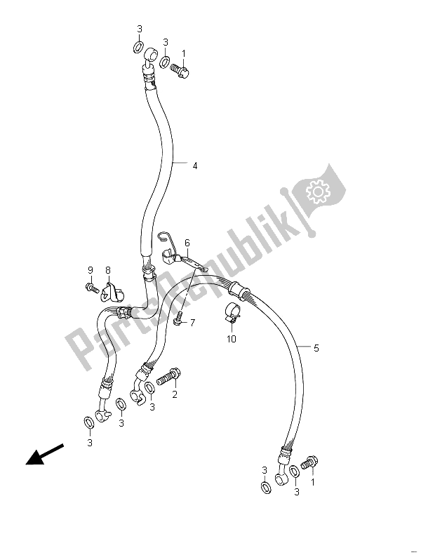 Tutte le parti per il Tubo Freno Anteriore (gsf650u) del Suzuki GSF 650 Sasa Bandit 2011