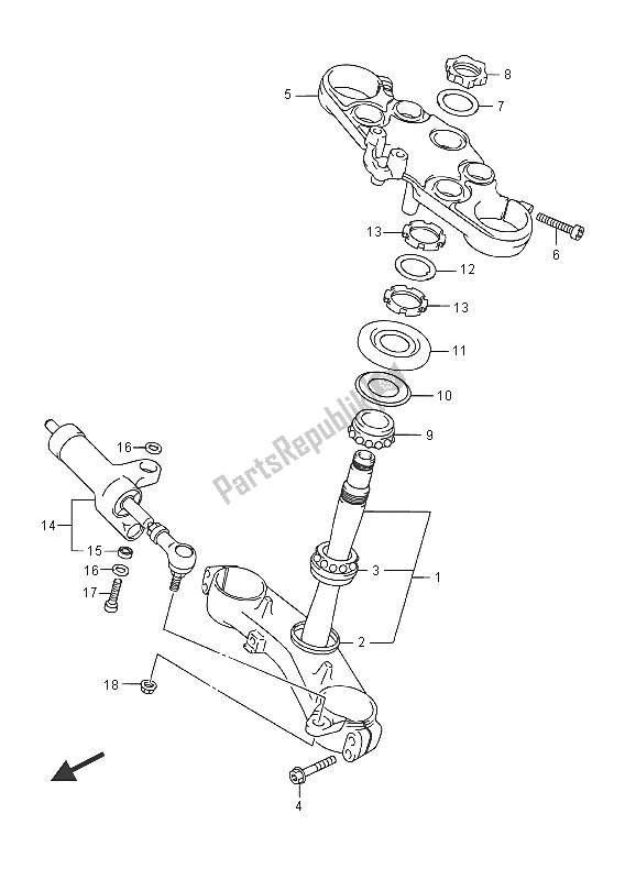 Todas las partes para Vástago De Dirección de Suzuki GSX 1300 RA Hayabusa 2016
