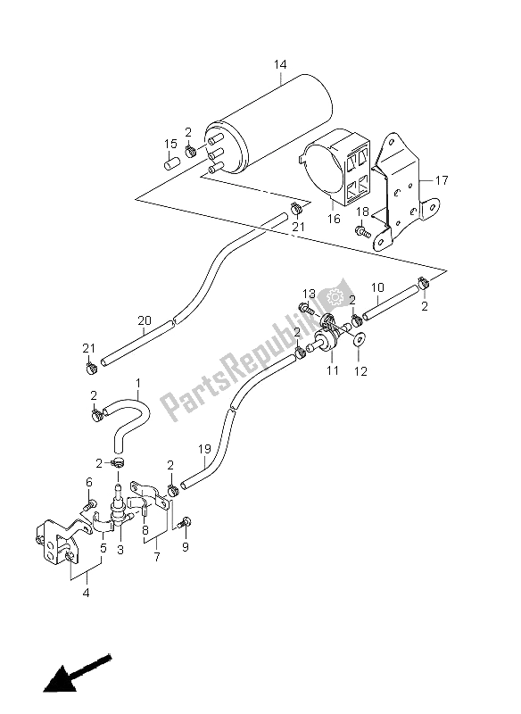 All parts for the Evap System (gsx1300r E14) of the Suzuki GSX 1300R Hayabusa 2011