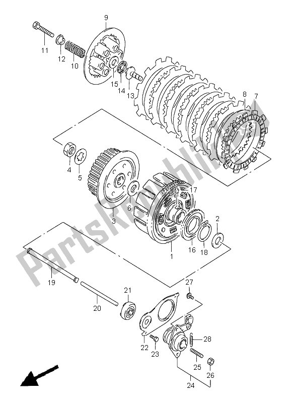 Tutte le parti per il Frizione del Suzuki GS 500E 1997