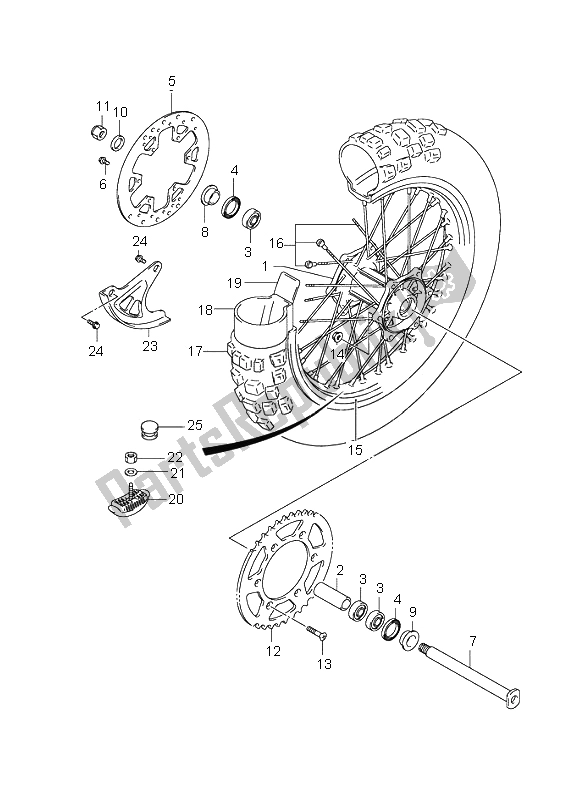 Tutte le parti per il Ruota Posteriore (rm250) del Suzuki RM 250 Z 2006