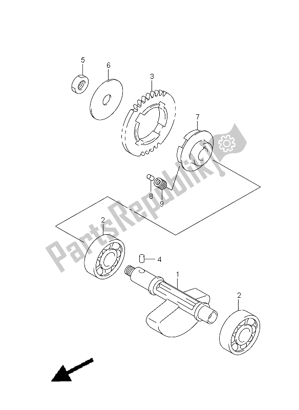 Todas as partes de Balanceador De Manivela do Suzuki DR Z 400 SM 2008