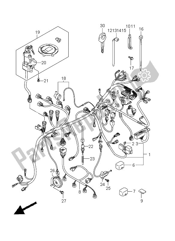 All parts for the Wiring Harness (gsf1250a E21) of the Suzuki GSF 1250A Bandit 2011