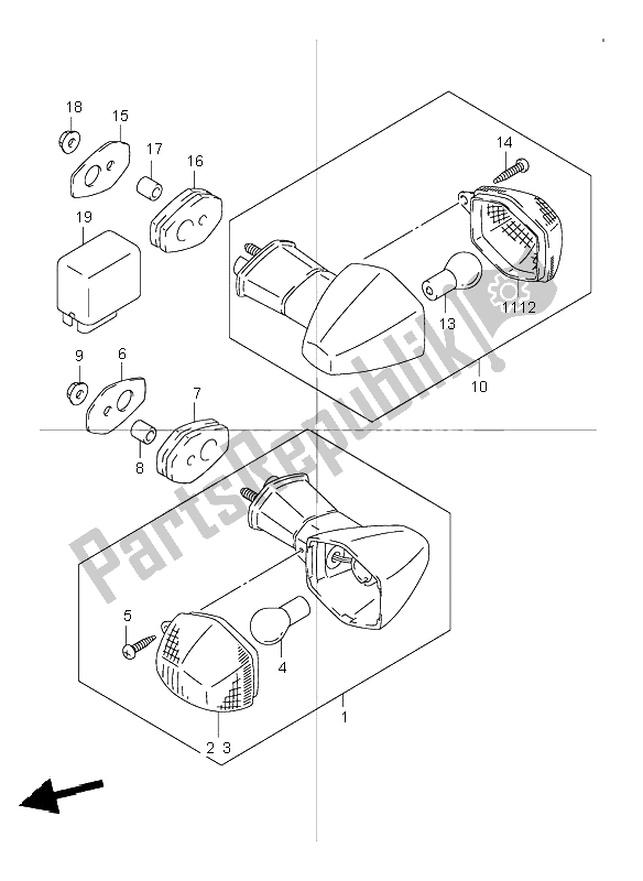 All parts for the Turn Signal Lamp (gsf600s-su) of the Suzuki GSF 600 NSZ Bandit 2004