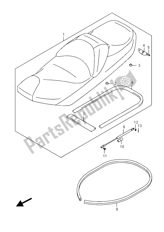 All parts for the Seat (an400 E19) of the Suzuki Burgman AN 400 AZA 2015