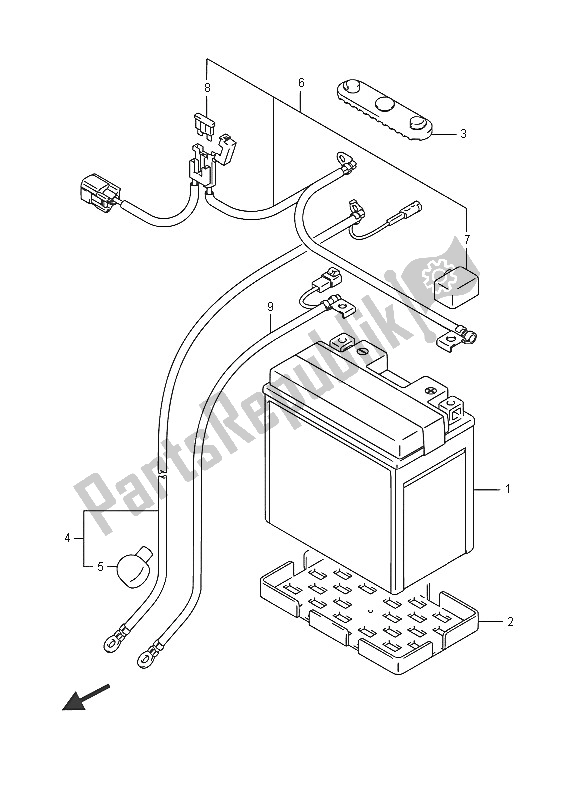 All parts for the Battery of the Suzuki LT A 750 XPZ Kingquad AXI 4X4 2016