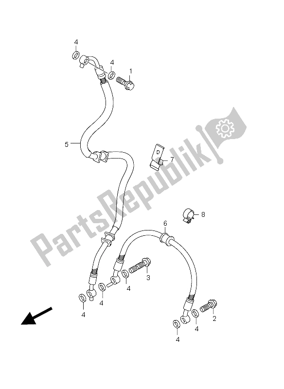Alle onderdelen voor de Voorremslang (gsr750 E24) van de Suzuki GSR 750A 2012