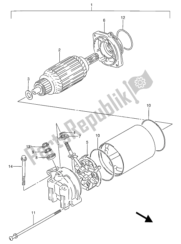 Todas las partes para Motor De Arranque de Suzuki VS 800 GL Intruder 1994