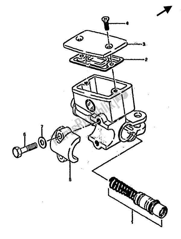 Todas as partes de Cilindro Mestre Dianteiro do Suzuki RG 500C Gamma 1987