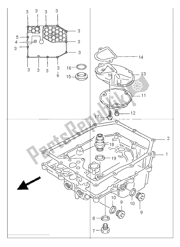 Todas las partes para Colector De Aceite de Suzuki GSF 1200 NS Bandit 2002