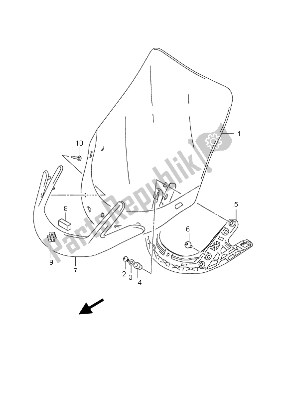 All parts for the Wind Screen (an650) of the Suzuki AN 650A Burgman Executive 2006