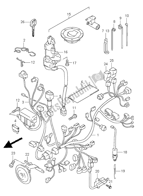 All parts for the Wiring Harness of the Suzuki TL 1000S 2000