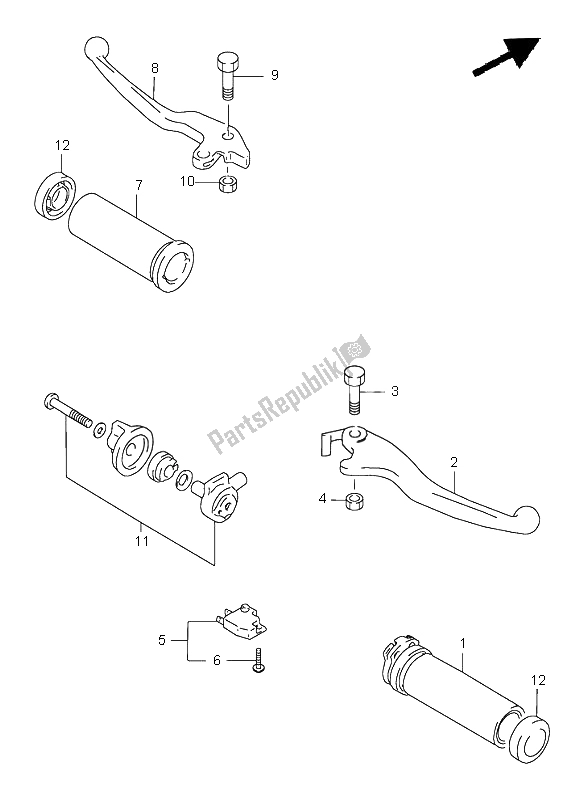 Todas las partes para Palanca De La Manija de Suzuki VS 1400 Intruder 1997