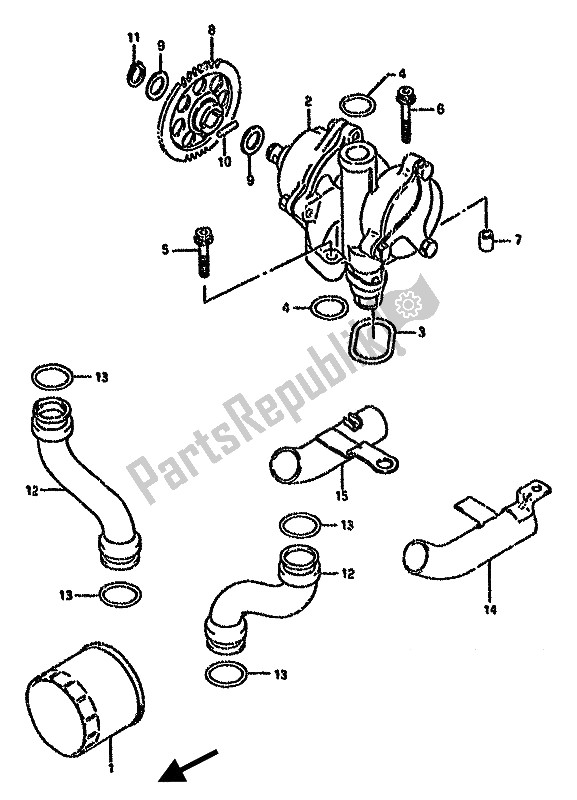 Tutte le parti per il Pompa Dell'olio del Suzuki GSX 750F 1989