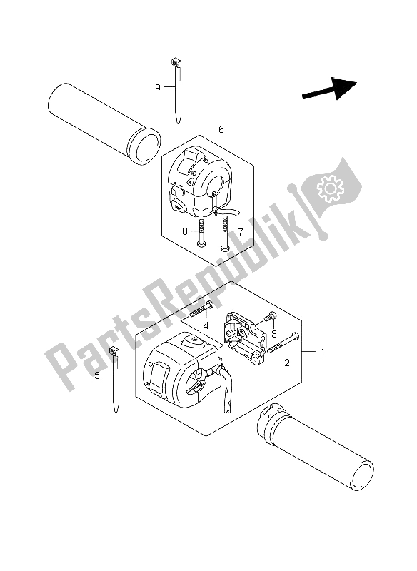 Toutes les pièces pour le Interrupteur De Poignée du Suzuki VL 1500 Intruder LC 2008