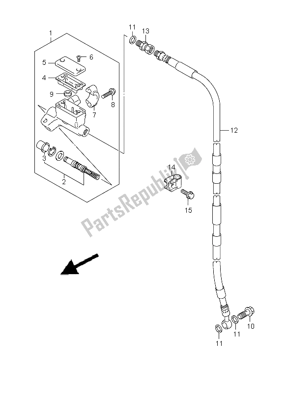 Tutte le parti per il Pompa Freno Anteriore (lw) del Suzuki DR Z 125 SW LW 2008