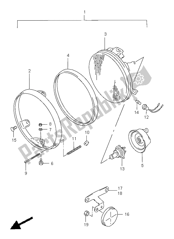 Todas las partes para Linterna Frontal (gsf1200) de Suzuki GSF 1200 Nssa Bandit 1998