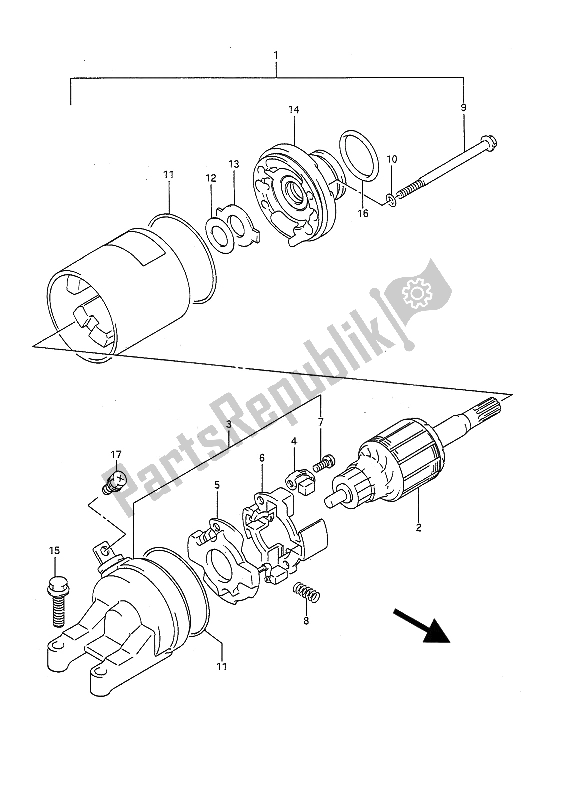 Tutte le parti per il Motore Di Avviamento del Suzuki GSF 400 Bandit 1992