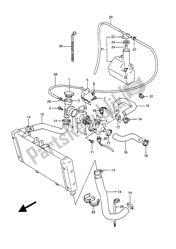 Tutte le parti per il Tubo Del Radiatore del Suzuki GSF 400 Bandit 1992