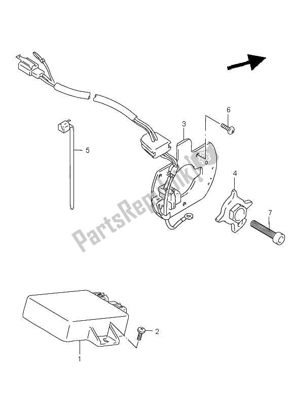 All parts for the Signal Generator of the Suzuki GSX 750 1999