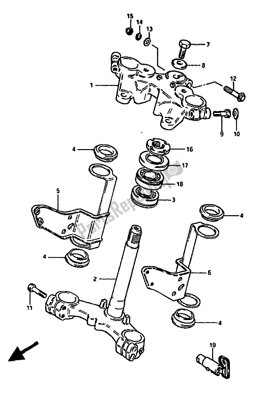 Tutte le parti per il Gambo Dello Sterzo (gsx550e-eu) del Suzuki GSX 550 1985