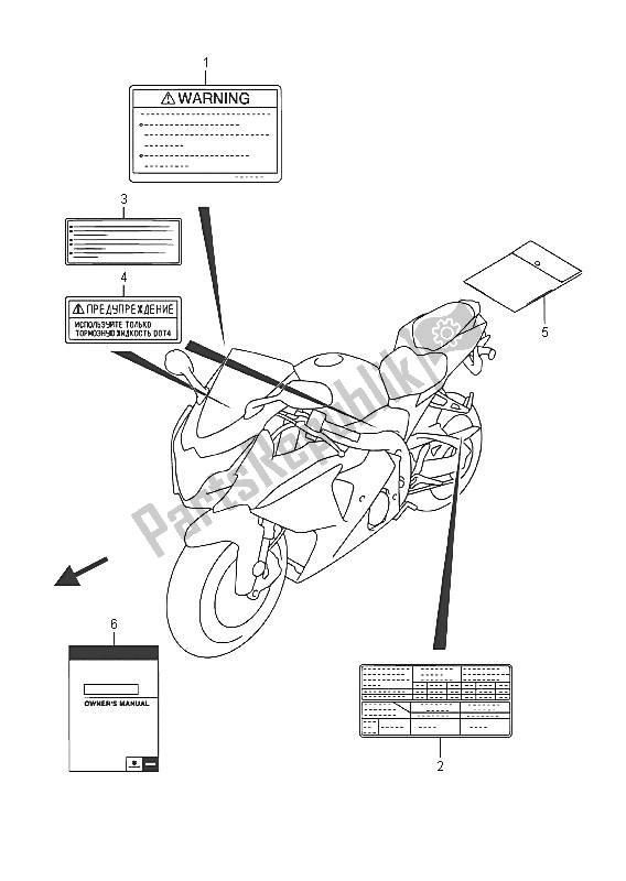 Alle onderdelen voor de Label (gsx-r1000) van de Suzuki GSX R 1000A 2016