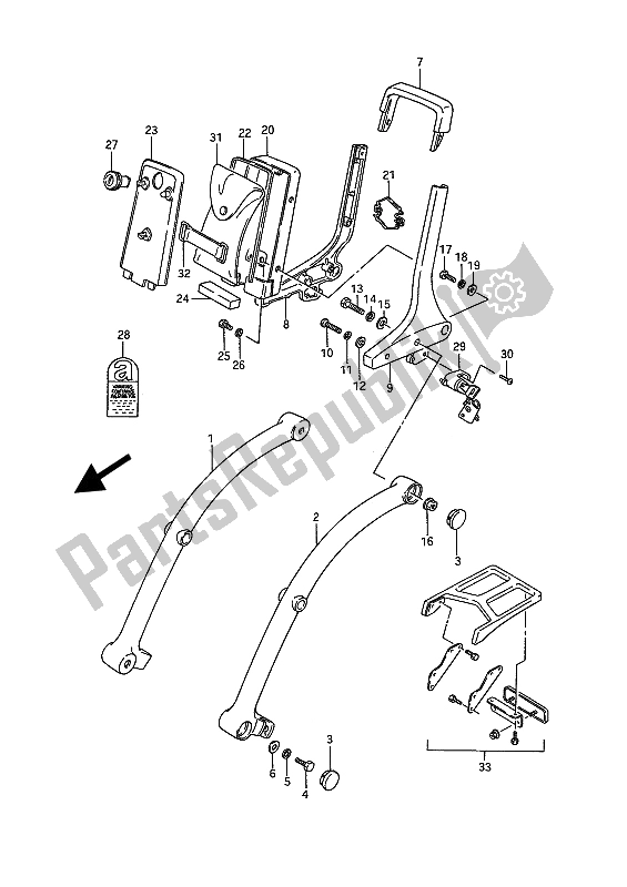 Tutte le parti per il Maniglia Per Passeggero del Suzuki VS 1400 Glpf Intruder 1987
