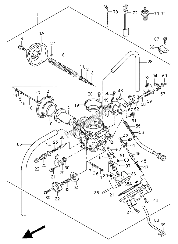 All parts for the Carburetor of the Suzuki VL 800 Volusia 2001