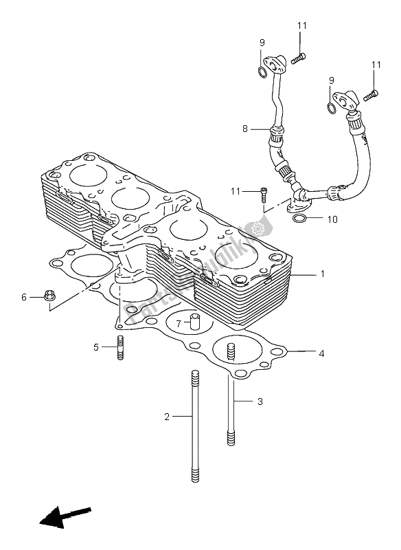 All parts for the Cylinder of the Suzuki GSF 600S Bandit 1996