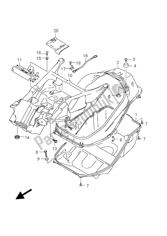 Todas las partes para Caja De Casco de Suzuki AN 650A Burgman Executive 2009