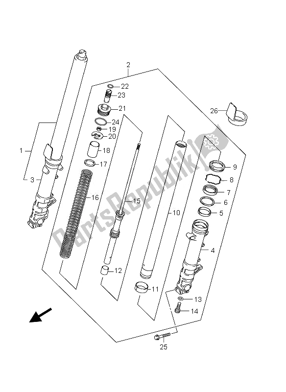 Todas las partes para Amortiguador Delantero de Suzuki GSX 1250 FA 2010